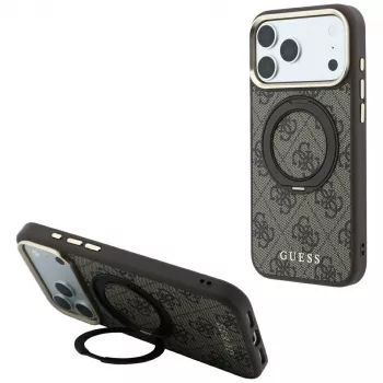 Guess GUE005690 Ring Stand 360 4G Classic Logo MagSafe etui do iPhone 18 Pro Max / 17 Pro Max, brązowe
