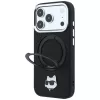Karl Lagerfeld KF003216 Ring Stand 360 Choupette Head Pin MagSafe etui do iPhone 18 Pro Max / 17 Pro Max, czarne