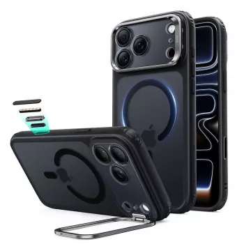 ESR Classic Hybrid Kickstand MagSafe etui do iPhone 17 Pro Max / 18 Pro Max, matowa czerń