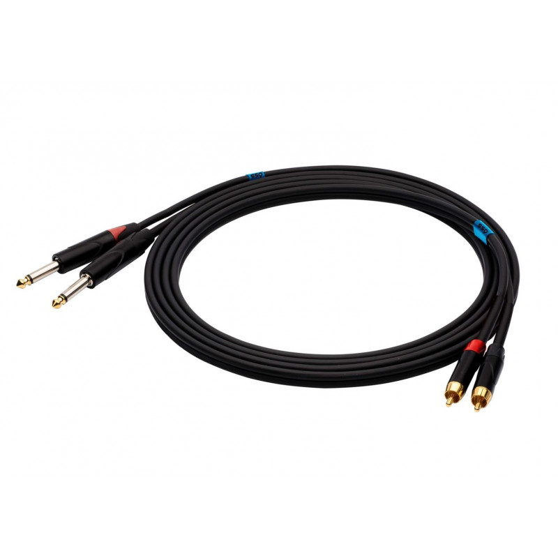 SSQ RCAJM1 SS-1427 kabel audio, 2x RCA – 2x Jack 6,3 mm mono, 1 m, czarny