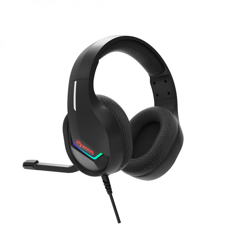 Marvo Tactic 40 H8618 BK słuchawki dla graczy, przewodowe, RGB, czarne