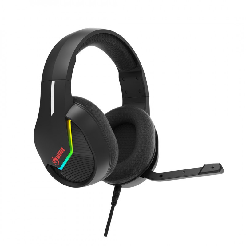 Marvo Tactic 40 H8618 BK słuchawki dla graczy, przewodowe, RGB, czarne