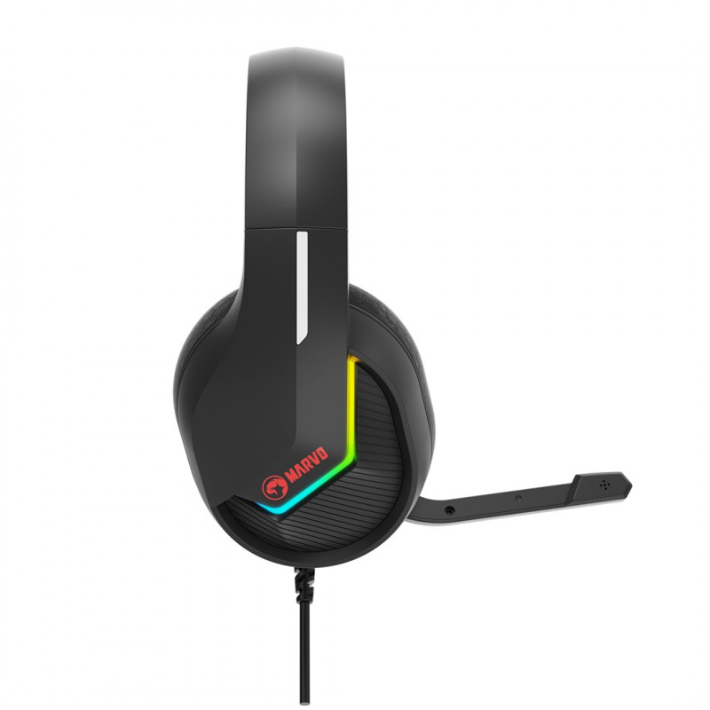 Marvo Tactic 40 H8618 BK słuchawki dla graczy, przewodowe, RGB, czarne