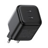 Ładowarka Ugreen X526 45 W, 2 x USB-C, GaN, czarna