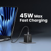 Ładowarka Ugreen X526 45 W, 2 x USB-C, GaN, czarna