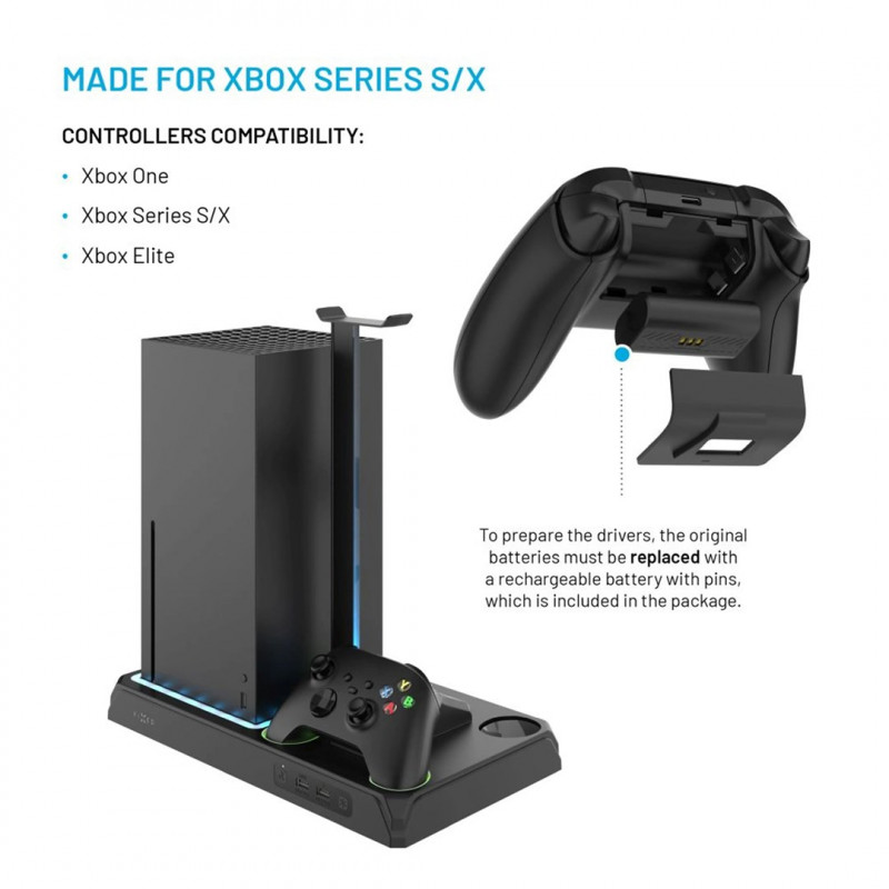 Fixed FIXXB-MCS-BK stacja wielofunkcyjna do Xbox Series X/S, czarna