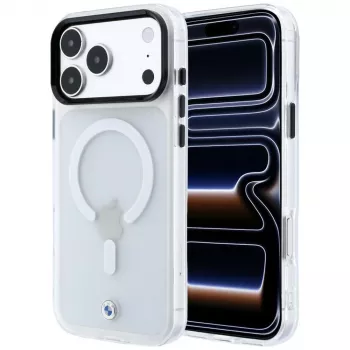 BMW etui Sign Frosted IML & Metal Logo MagSafe do iPhone 18 Pro Max / 17 Pro Max, przezroczyste
