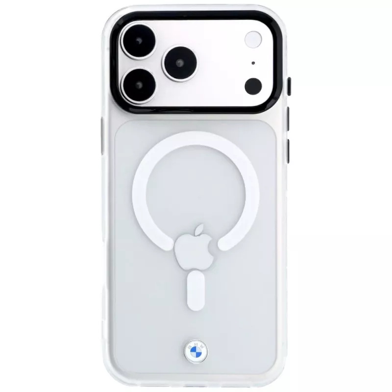 BMW etui Sign Frosted IML & Metal Logo MagSafe do iPhone 18 Pro Max / 17 Pro Max, przezroczyste