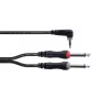 Cordial 14868 adapter audio Y, 1x wtyk jack 3,5 mm - 2x wtyk jack 6,3 mm (mono), 3 m, czarny
