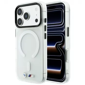 BMW M IML Frosted Metal Logo & Trims MagSafe etui do iPhone 18 Pro Max / 17 Pro Max, przezroczyste