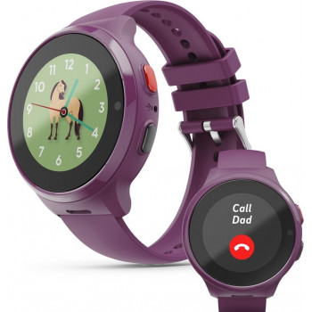 Hama 00178670 smartwatch dla dzieci z GPS, przyciskiem SOS i funkcją połączeń, jagodowy