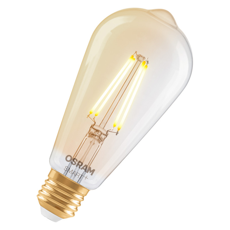 Osram SMART+ MATTER Filament Dimmable Classic Edison 53 824 inteligentna żarówka, złota, E27, 6 W, ciepła biel, Wi-Fi