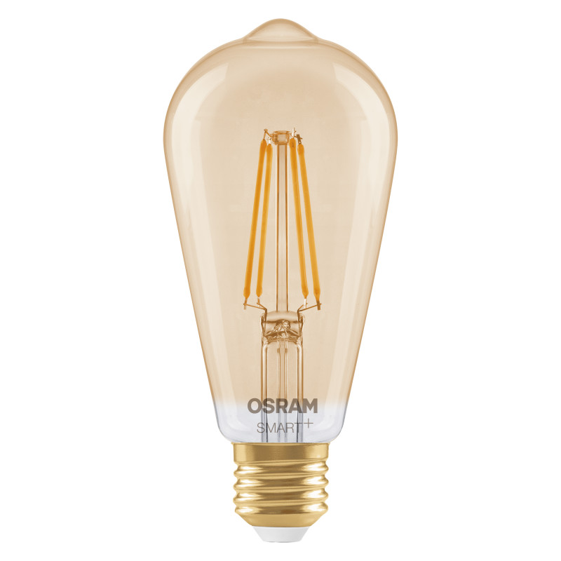 Osram SMART+ MATTER Filament Dimmable Classic Edison 53 824 inteligentna żarówka, złota, E27, 6 W, ciepła biel, Wi-Fi