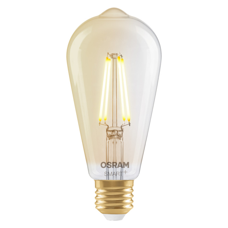 Osram SMART+ MATTER Filament Dimmable Classic Edison 53 824 inteligentna żarówka, złota, E27, 6 W, ciepła biel, Wi-Fi