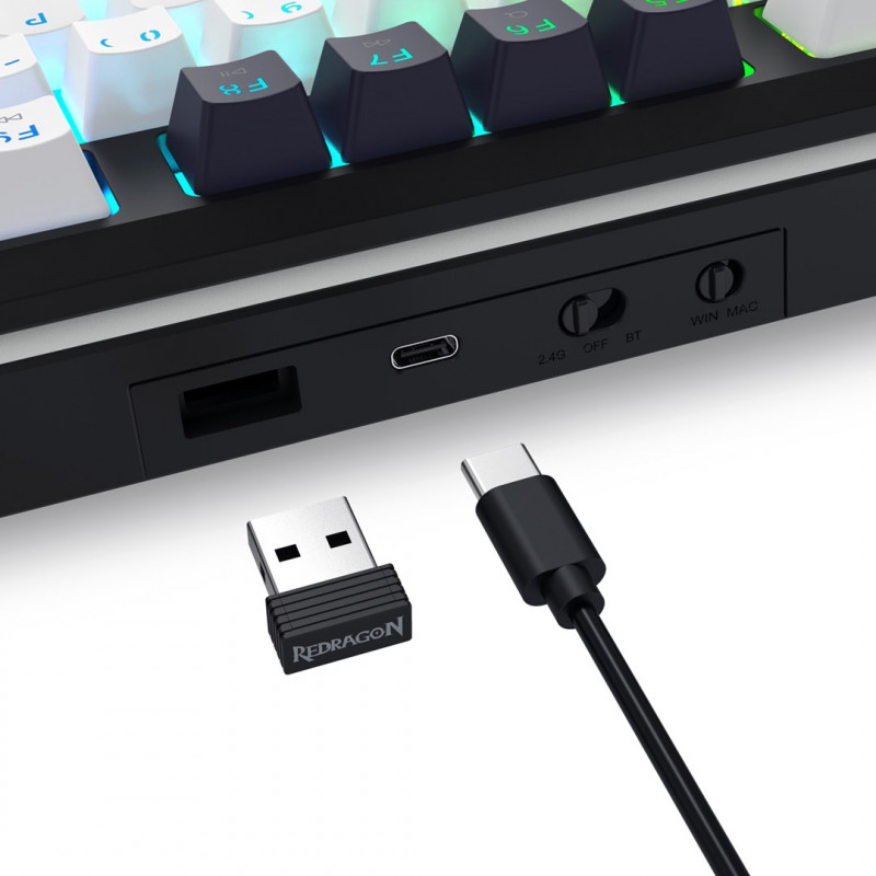 Redragon Wildslash LCD Pro K746WB-RGB-PRO klawiatura dla graczy