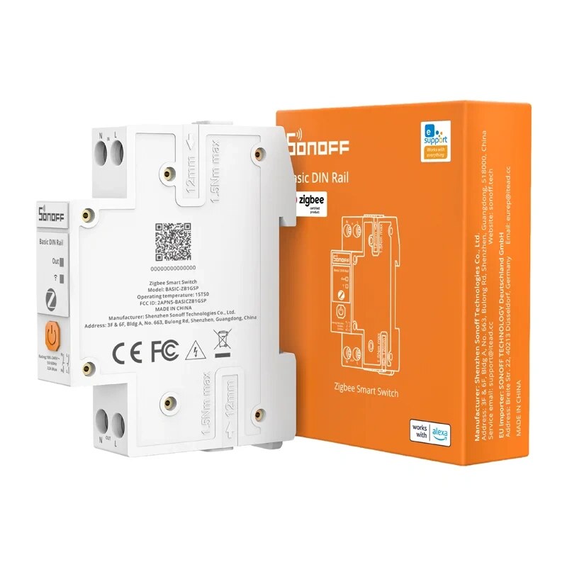 SONOFF BASIC-ZB1GSP inteligentny przełącznik Zigbee, szyna DIN, 32 A