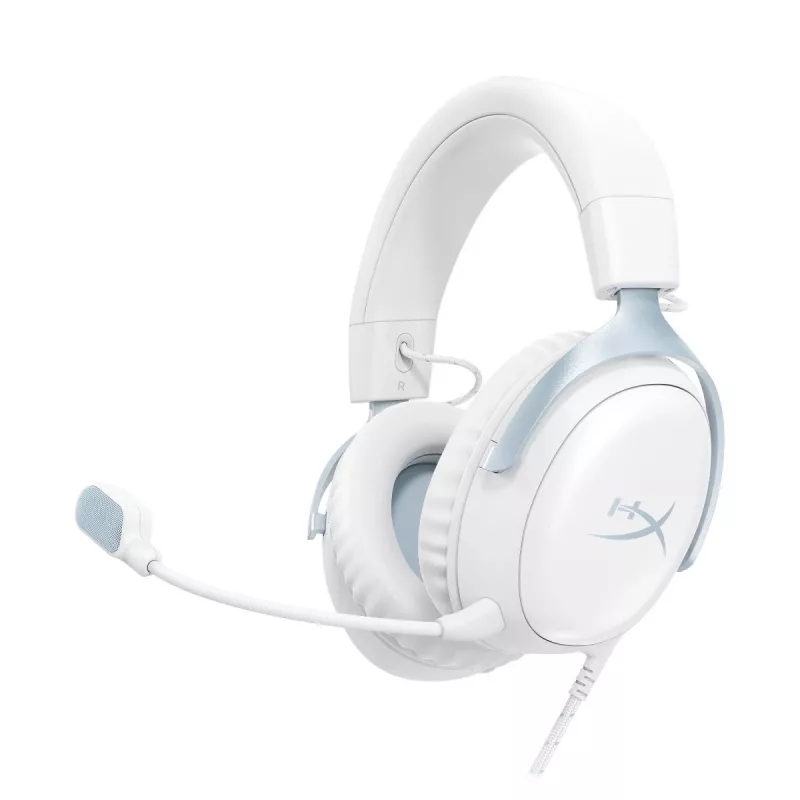 Słuchawki gamingowe HyperX Cloud III, biało-niebieskie, DF7F1AA