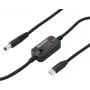 VOLTCRAFT VC-18735745 przetwornica napięcia USB, wtyk DC 5,5 x 2,1 mm, USB-C PD/DC, regulowane napięcie wyjściowe, z adapterem DC, czarna