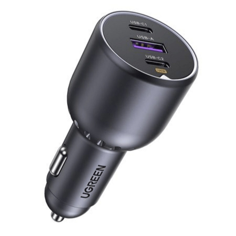 Ugreen EC705 ładowarka samochodowa, USB + 2x USB-C, 130 W, z kablem 1 m 5 A