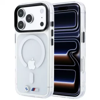 Etui BMW M IML Glossy Metal Logo & Trims MagSafe do iPhone 18 Pro Max / 17 Pro Max, przezroczyste