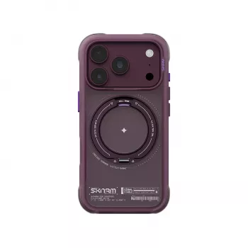 Etui Skinarma Atlas z MagSafe i obrotową podstawką do iPhone 18 Pro / 17 Pro, burgundowe