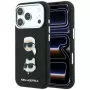 Etui Karl Lagerfeld KF003249 Saffiano with Karl & Choupette Heads Pins & Logo do iPhone 18 Pro / 17 Pro, czarne
