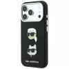 Etui Karl Lagerfeld KF003249 Saffiano with Karl & Choupette Heads Pins & Logo do iPhone 18 Pro / 17 Pro, czarne