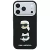 Etui Karl Lagerfeld KF003249 Saffiano with Karl & Choupette Heads Pins & Logo do iPhone 18 Pro / 17 Pro, czarne