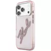 Karl Lagerfeld KF003384 IML Big Signature Resin Metal Frame etui do iPhone 18 Pro Max / 17 Pro Max, różowe