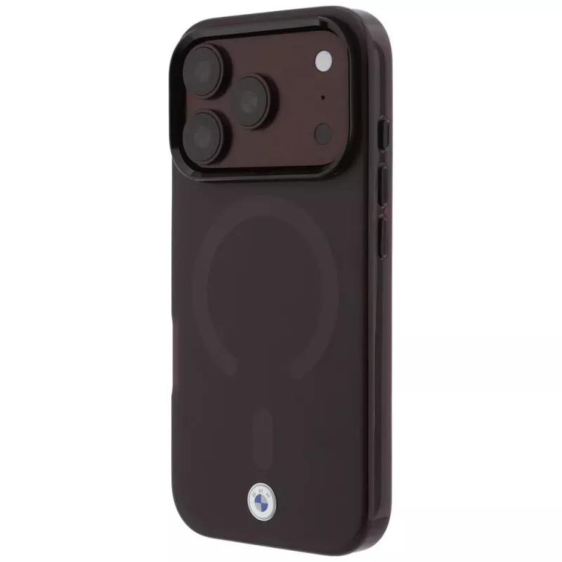BMW Sign Frosted IML & Metal Logo MagSafe etui do iPhone 18 Pro Max / 17 Pro Max, burgundowe