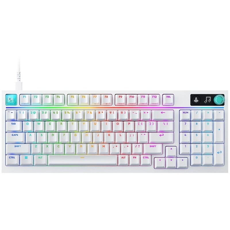 Logitech G316 X 75 mechaniczna klawiatura dla graczy, przełączniki taktylne, biała, US International