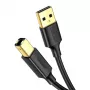 Ugreen US135 kabel USB 2.0 A-B do drukarki, pozłacany, 1 m, czarny