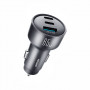 Joyroom JR-CCN19 ładowarka samochodowa, 65 W, 2x USB-C + USB-A, ciemnoszara