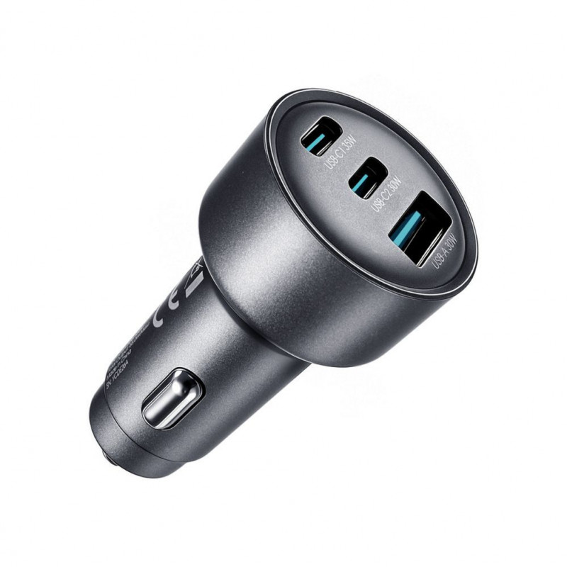 Joyroom JR-CCN19 ładowarka samochodowa, 65 W, 2x USB-C + USB-A, ciemnoszara