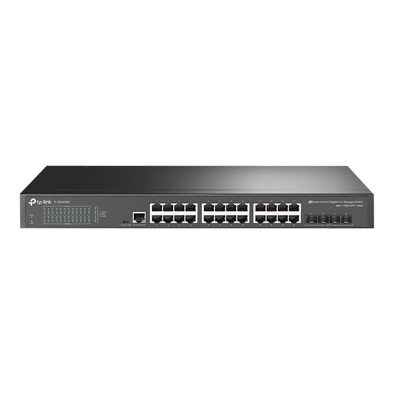 TP-Link SG3428X 24-portowy zarządzalny przełącznik L2+ 10/100/1000 Mb/s, 4 porty SFP+, do montażu w szafie rack