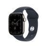 Apple Watch Series 12 GPS + Cellular 42 mm, koperta z tytanu w kolorze naturalnym, granatowy pasek sportowy, M/L