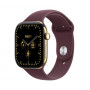 Apple Watch Series 12 GPS + Cellular 42 mm, koperta z tytanu w kolorze promiennego złota, bordowy pasek sportowy, M/L
