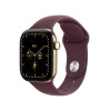 Apple Watch Series 12 GPS + Cellular 42 mm, koperta z tytanu w kolorze promiennego złota, bordowy pasek sportowy, M/L