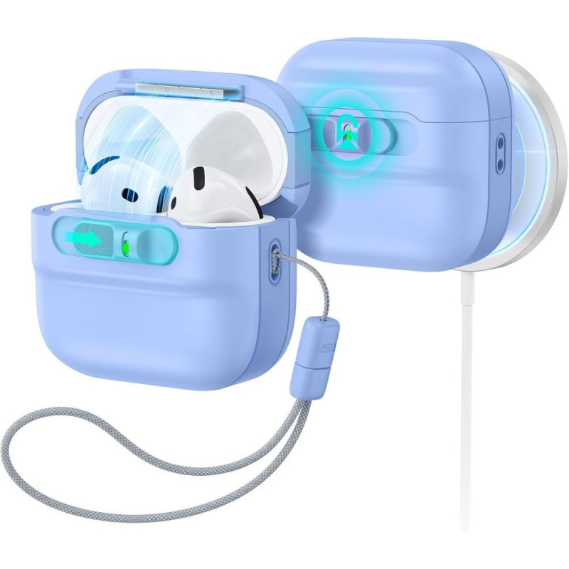 ESR Pulse HaloLock MagSafe etui do Apple AirPods 4 / 5, jasnoniebieskie