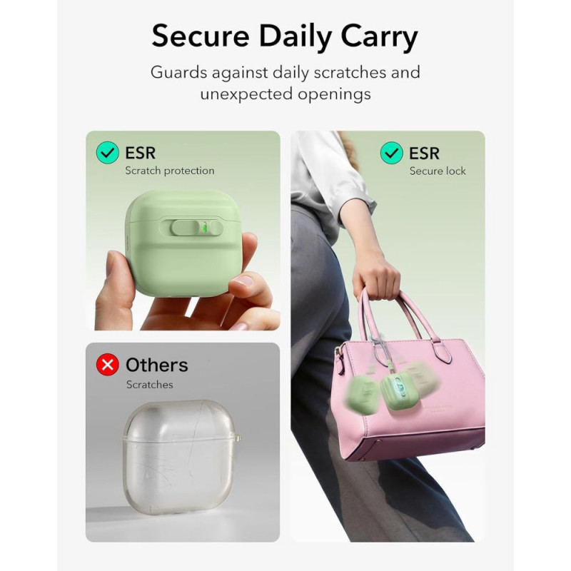 ESR Pulse HaloLock MagSafe etui do Apple AirPods 4 / 5, jasnozielone