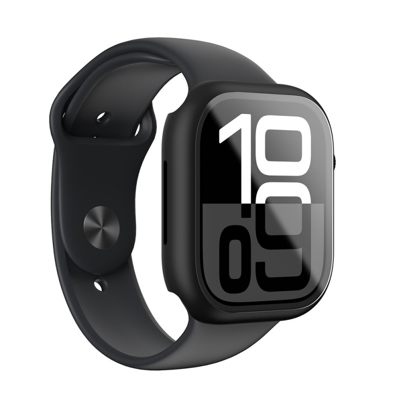 AmazingThing Radix Glass etui ochronne do Apple Watch 42 mm, szkło hartowane, czarne