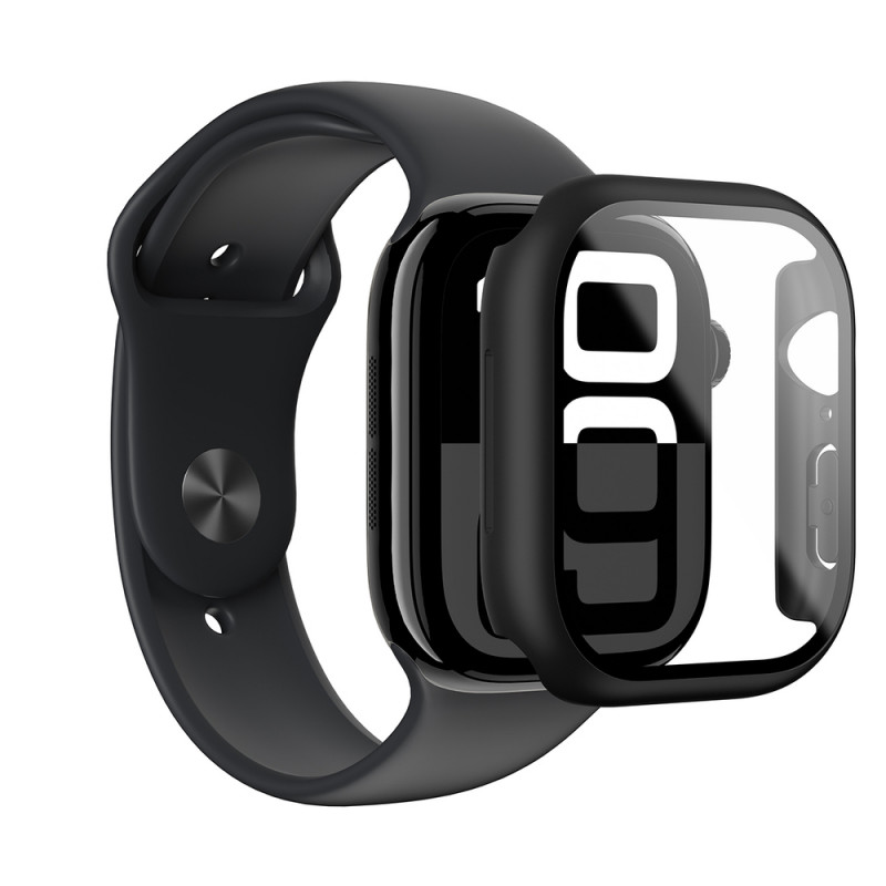 AmazingThing Radix Glass etui ochronne do Apple Watch 42 mm, szkło hartowane, czarne
