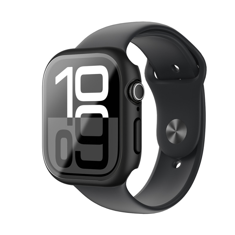 AmazingThing Radix Glass etui ochronne do Apple Watch 42 mm, szkło hartowane, czarne