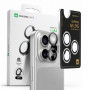 AmazingThing AR Aluminum 3 Lens Glass osłona obiektywów aparatu z ramką do iPhone 16 Pro / 16 Pro Max, czarna