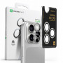 AmazingThing AR Aluminum 3 Lens Glass osłona obiektywów aparatu z ramką do iPhone 16 Pro / 16 Pro Max, srebrna