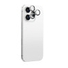 AmazingThing AR Aluminum 3 Lens Glass osłona obiektywów aparatu z ramką do iPhone 16 Pro / 16 Pro Max, srebrna