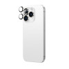 AmazingThing AR Aluminum 3 Lens Glass osłona obiektywów aparatu z ramką do iPhone 16 Pro / 16 Pro Max, srebrna
