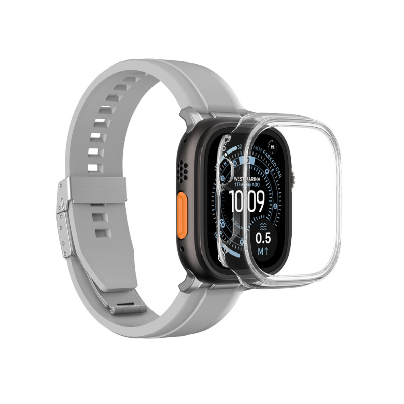 AmazingThing Minimal etui ochronne do Apple Watch Ultra 3 / Ultra 4 49 mm, przezroczyste