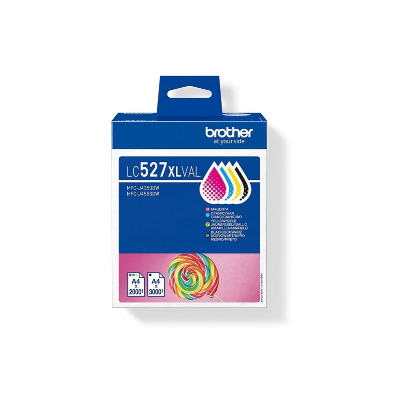 Brother LC527XLVAL zestaw wkładów atramentowych Value Pack (4 szt.), wysoka wydajność, czarny, żółty, cyjan, magenta