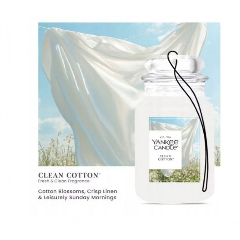 Yankee Candle Clean Cotton zawieszka samochodowa, bonus pack